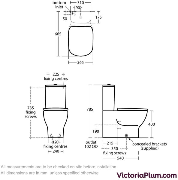 Ideal Standard T355701 Tesi Close Coupled Back-to-Wall Toilet with Aquablade Technology