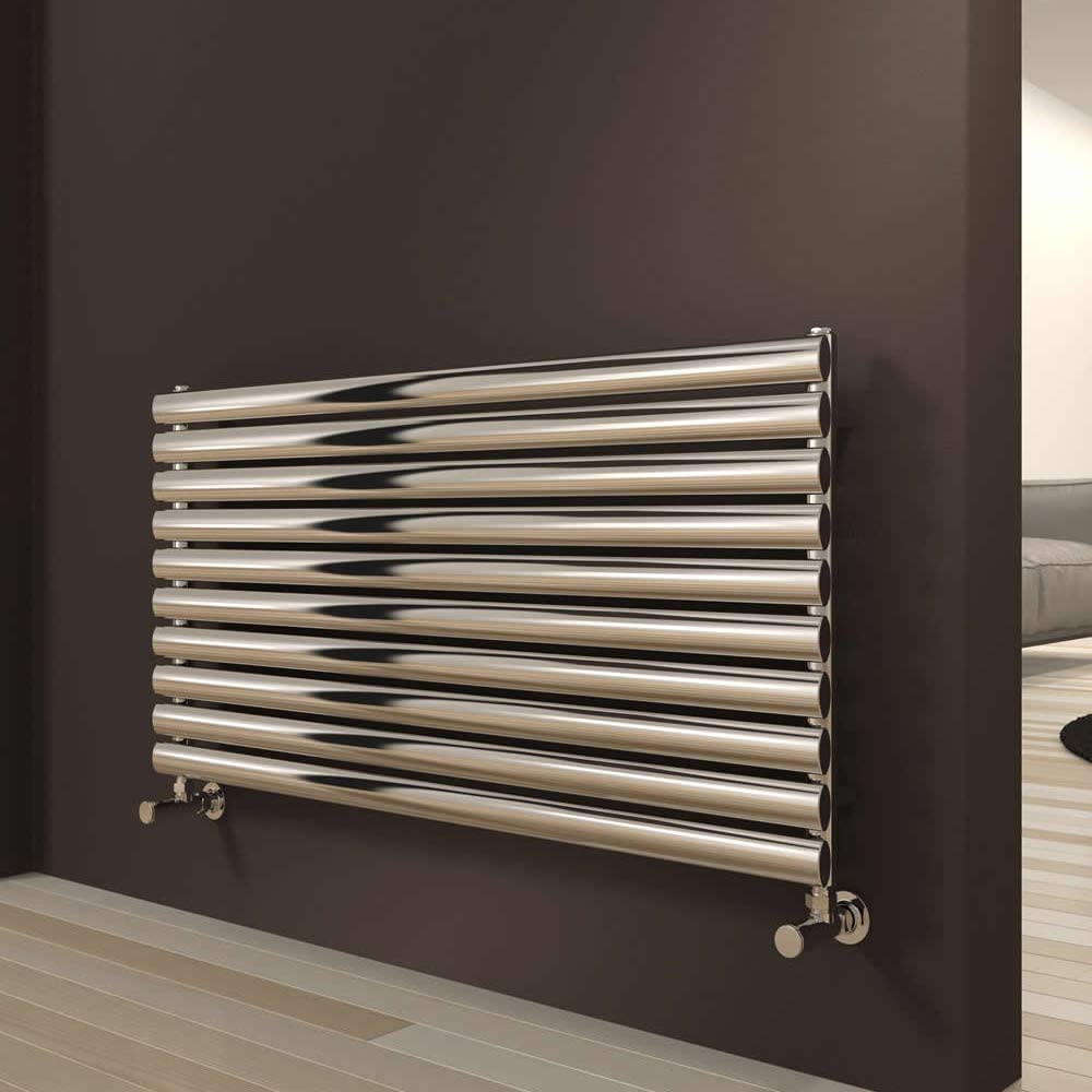 Reina Artena Stainless Steel Horizontal Designer Radiator 590mm x 1200mm Single Panel Polished