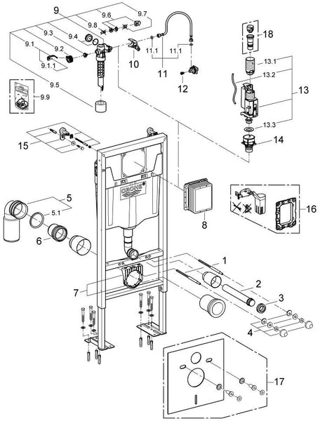 GROHE 38526000 | Rapid SL WC | 0.82m