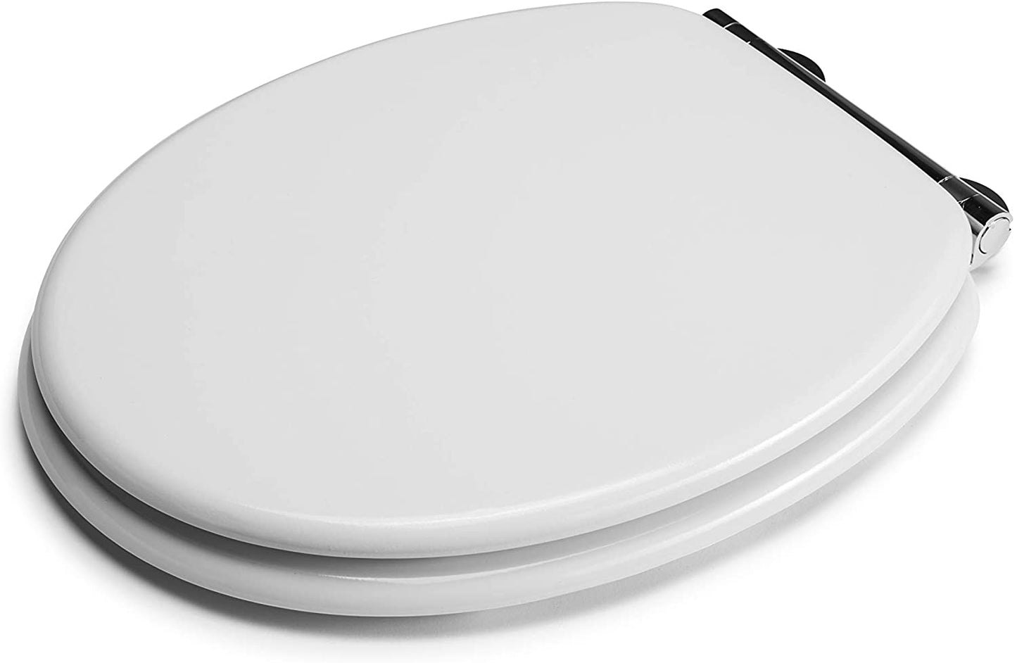Croydex Flexi-Fix Lucerne Always Fits Never Slips Slow Close Toilet Seat, Wood, White, 45 x 37.8 x 6 cm
