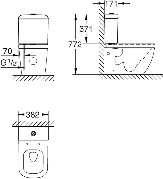 GROHE RJ45í«ÌÎ_Back PÌÎÌ__l Box Euro Ceramic 39332í«ÌÎ_Connection from Below alpinweiÌÎÌ_í»