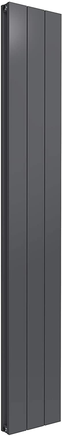 Reina Casina Aluminium Anthracite Double Panel Vertical Designer Radiator 1800mm x 280mm - Central Heating