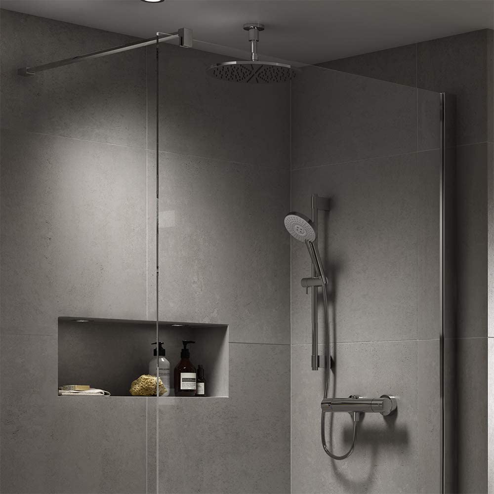 Ideal Standard B1761AA Idealrain EVO Jet Round Shower Rod with 3 Function Hand Held 600mm Wall Pole, Chrome