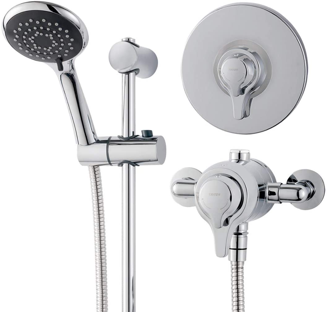 Triton Eden Mixer Shower Exposed or Concealed Chrome Lever Controls UNEDTHCM