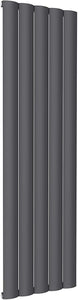 Reina Belva Aluminium Anthracite Single Panel Vertical Designer Radiator 1800mm x 516mm - Central Heating
