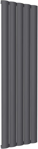Reina Belva Aluminium Anthracite Single Panel Vertical Designer Radiator 1800mm x 516mm - Central Heating