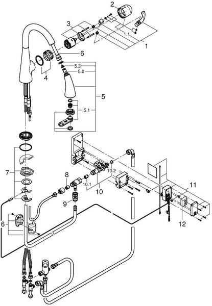 GROHE 30219DC1 | Zedra Touch Kitchen Tap | Pull-Down Shower Head | Supersteel