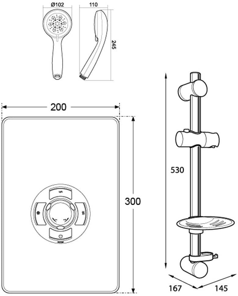 Triton ASP08BRSTL Aspirante Electric Shower, Brushed Steel