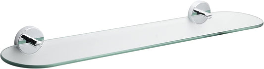 Croydex Flexi-Fix Romsey Glass Shelf with Zinc Alloy Construction, Chrome