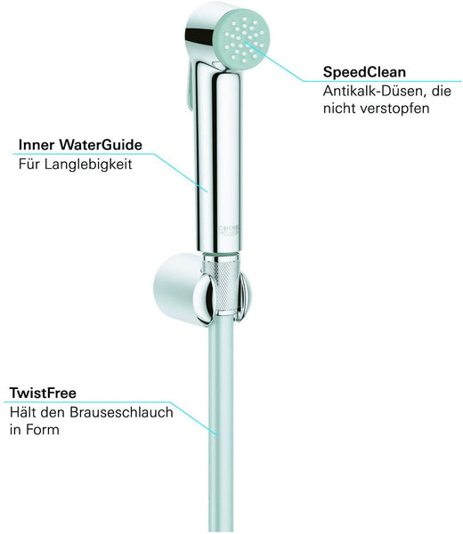 Grohe Tempesta-F Trigger Spray 30 27513001 1-Jet Shower Set with Wall Mount