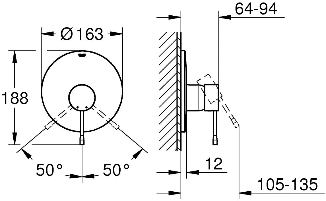 GROHE Essence Bath Tap (Final Assembly Set and Concealed Body Not Included)