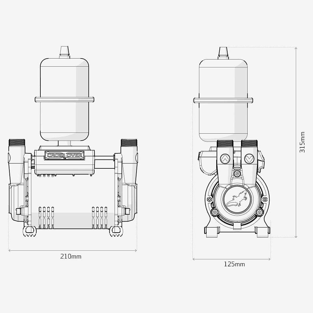 Salamander CTFORCE 30TU 3.0 Bar Brass Twin Impeller Shower Pump Negative Head