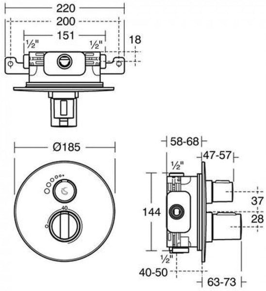 Ideal Standard A5877AA Concept Easybox Mixer Shower, Chrome