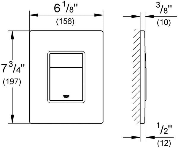 GROHE 38732BR0 Skate Cosmopolitan Flush Plate, Anti-Fingerprint - Titanium