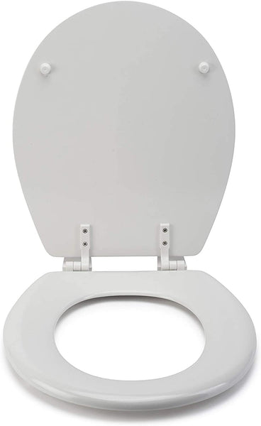 Croydex Sit Tight Collerson Anti Bacterial Toilet Seat, Wood, White, 46.5 x 36.5 x 6 cm