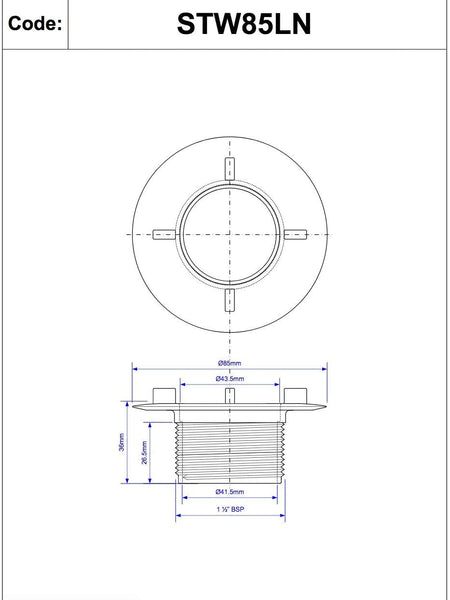 McAlpine 1å_" 85mm Standard Locking Nut STW85LN