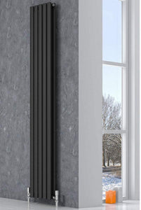 Reina Neva Steel Anthracite Vertical Designer Radiator 1500mm x 354mm Double Panel