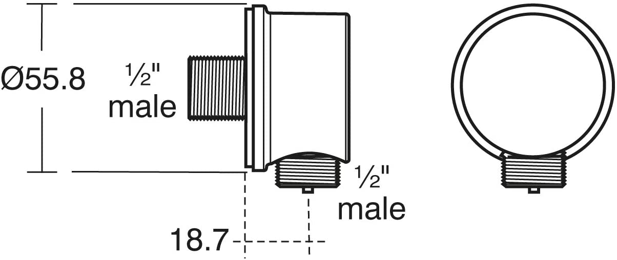 Ideal Standard B9448AA Idealrain Wall Elbow, Chrome