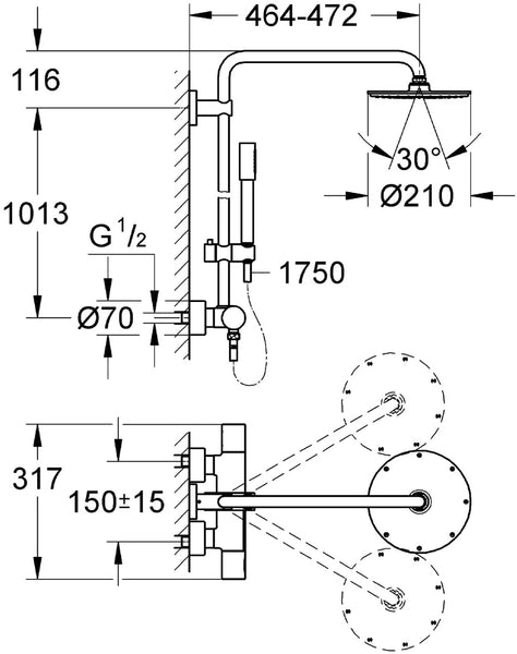 GROHE 27032001 | Rainshower 210 Shower System