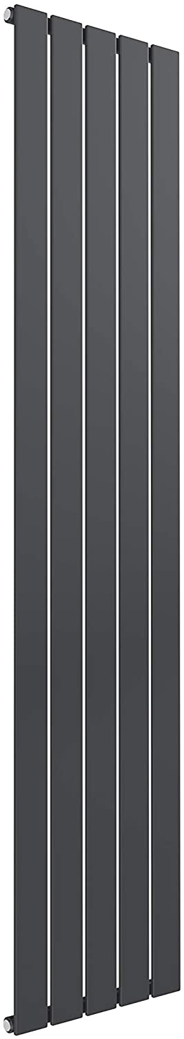 Reina Flat Steel Anthracite Vertical Designer Radiator 1600mm x 366mm Single Panel