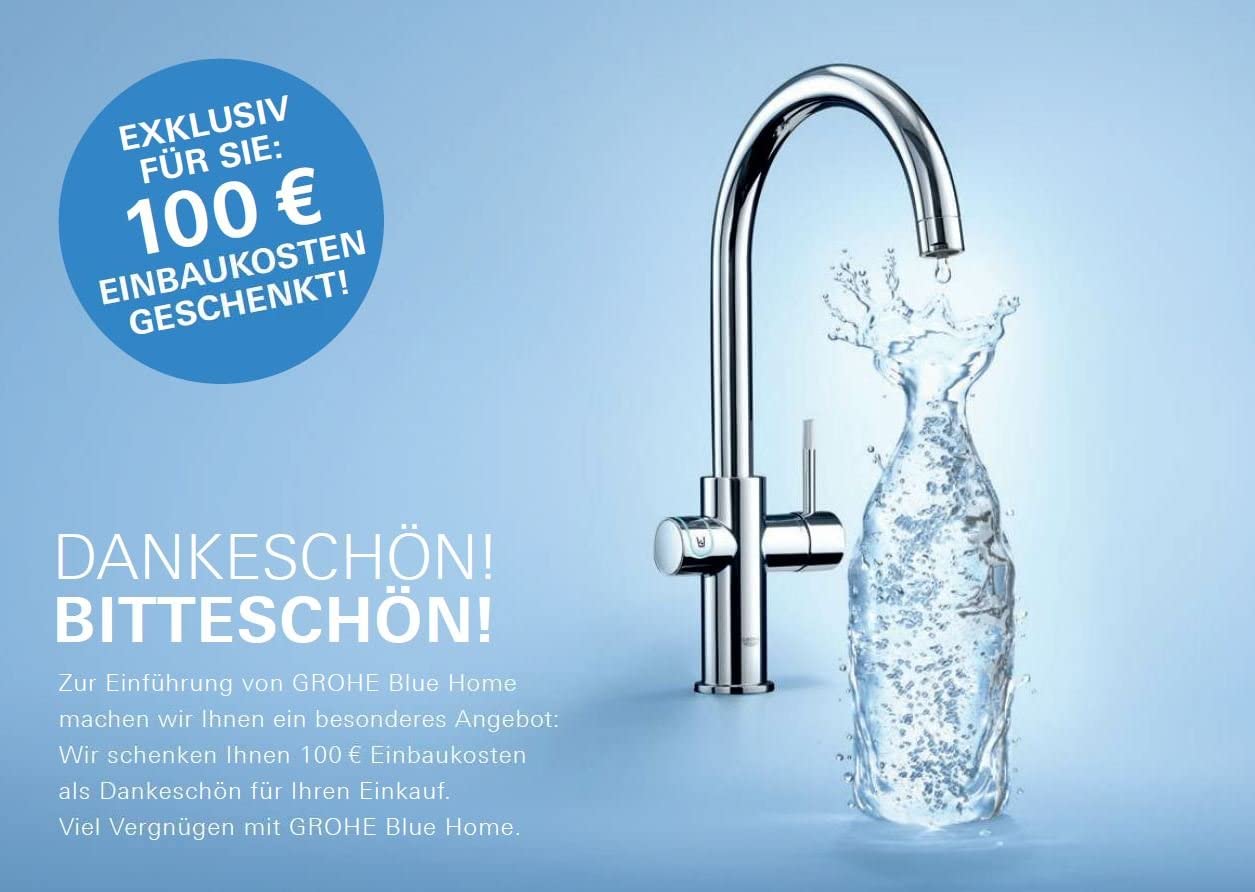 Grohe L-Spout Blue Home Duo Starter Kit - Chrome - 31454001
