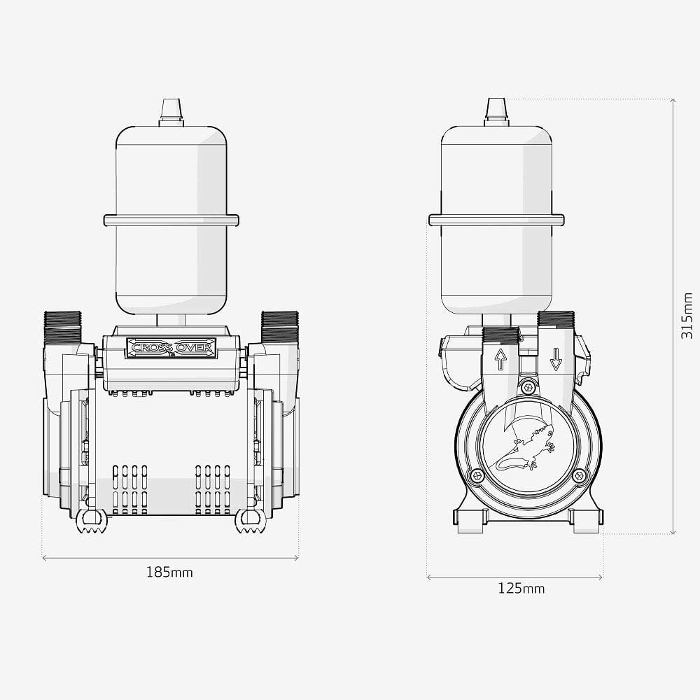 Salamander CT60BU 1.8 Bar Twin Impeller Universal Head Regenerative Shower Pump