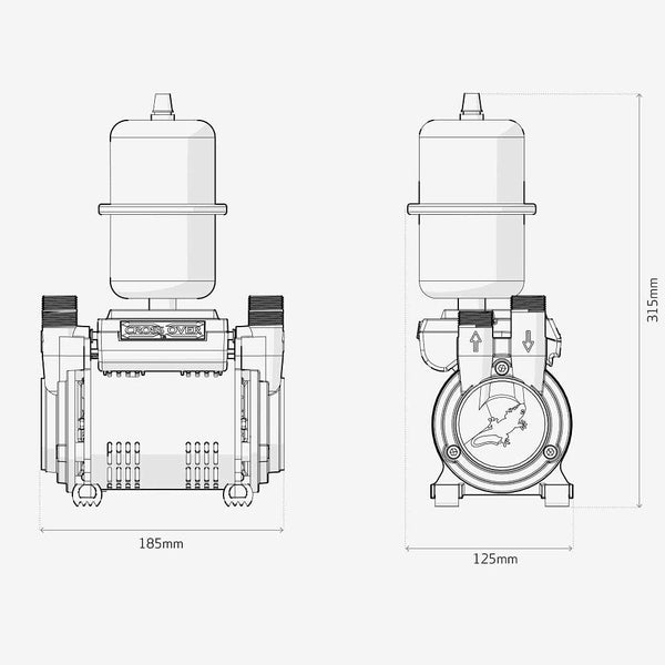 Salamander CT60BU 1.8 Bar Twin Impeller Universal Head Regenerative Shower Pump