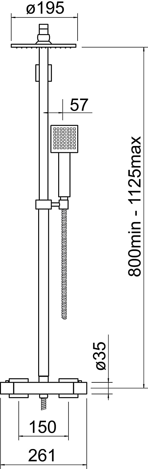 Trisen Zacha TSS100 Chrome Thermostatic Shower Kit