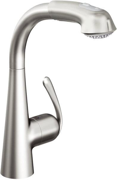 GROHE 32553SD0 | Zedra Kitchen Tap | Pull-Out Comfort Dual Spray | Stainless Steel