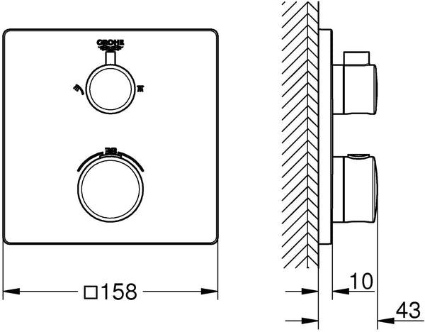 Grohe 24075000 Thermostatic Shower Mixer - Chrome