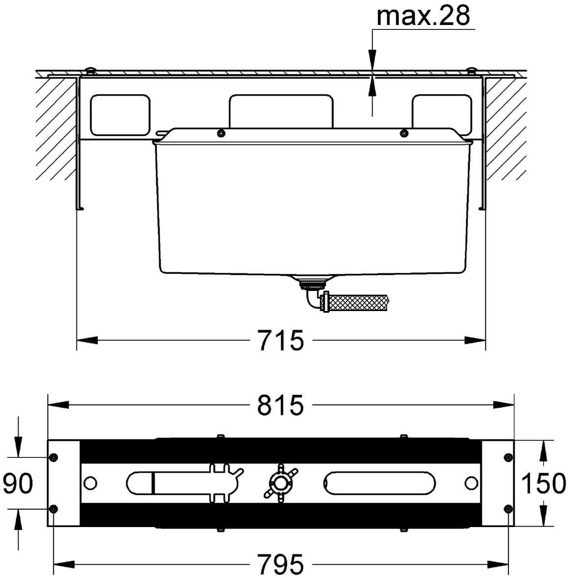 GROHE 29037000 | 4/5-hole Bath Combination