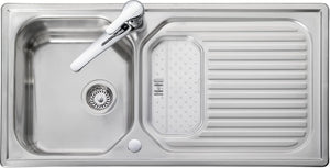 Leisure AQ9851 Sink with Top-Mounted Sink, Rectangular, Stainless Steel, 1 Bowls, 350 x 420 mm