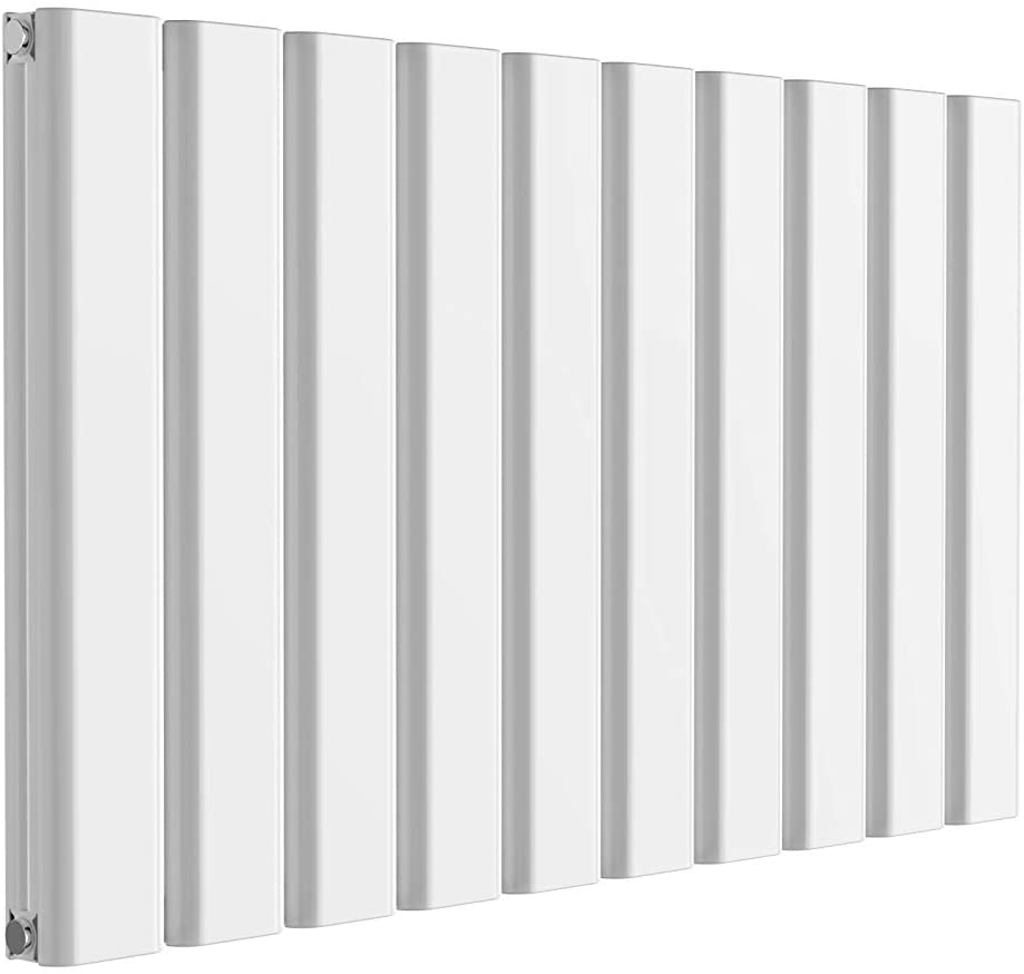 Reina Vicari Aluminium White Double Panel Horizontal Designer Radiator 600mm x 1000mm - Central Heating