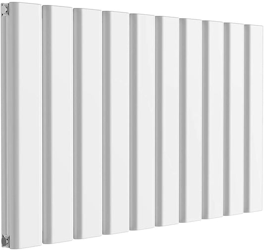Reina Vicari Aluminium White Double Panel Horizontal Designer Radiator 600mm x 1000mm - Central Heating