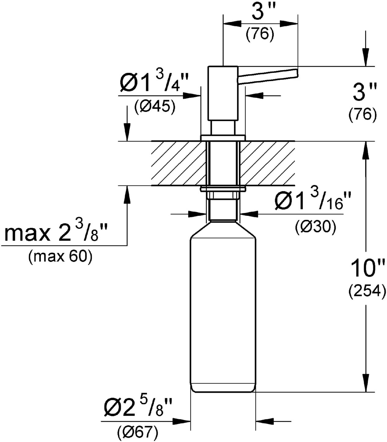 Grohe Contemporary soap dispenser (for liquids, 0.4l storage jar) 40536000, silver, 40536000