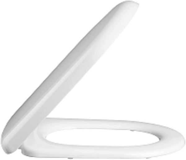 Nuie NTS002 | Modern Bathroom D Shaped Soft Close Toilet Seat, 465mm x 367mm, White