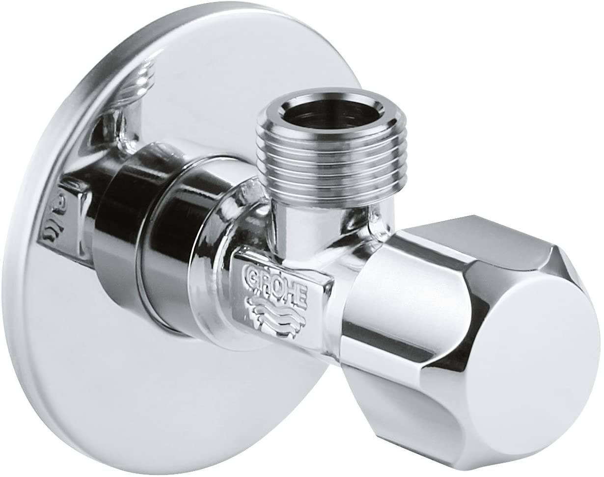 GROHE safety technology - angle valve wall connection 1/2 inch, outlet 1/2 inch, with grease chamber and double O-ring seal 22032000