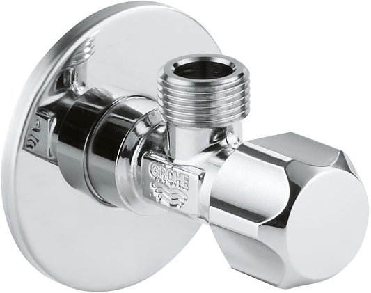GROHE safety technology - angle valve wall connection 1/2 inch, outlet 1/2 inch, with grease chamber and double O-ring seal 22032000