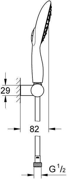 GROHE 27742000 | Power & Soul 130 Wall Holder Set | 4 Sprays