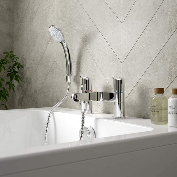 Ideal Standard B1823AA Ceraflex 2 tap Hole Bath Shower Mixer, Chrome