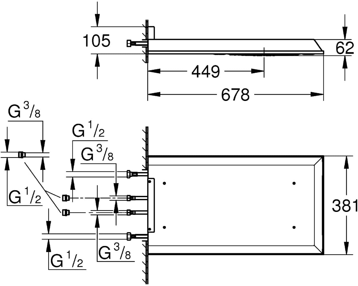 GROHE 27938001 | Rainshower F-Series Head Shower | 3 Sprays