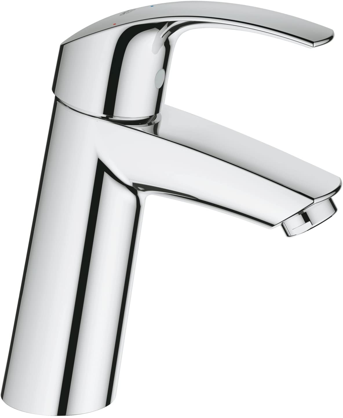GROHE 32926002 Ecojoy Eurosmart Basin Mixer Tap with Spout and Waste Set, Normal, ES, Silkmove (Imported from Germany)