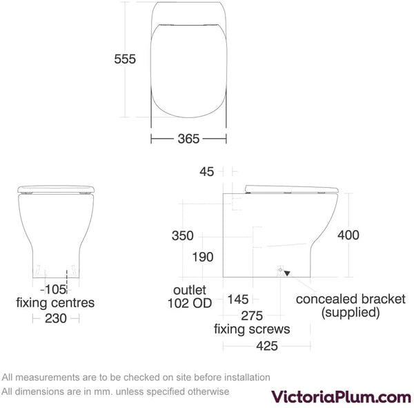 Ideal Standard T353501 Tesi Back to Wall Toilet with Aquablade Technology