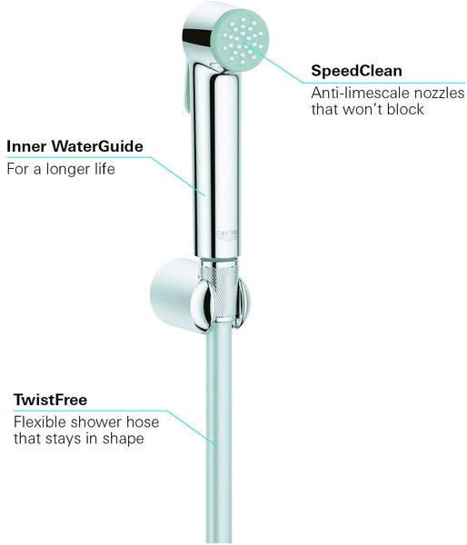 Grohe Tempesta-F Trigger Spray 30 27513001 1-Jet Shower Set with Wall Mount