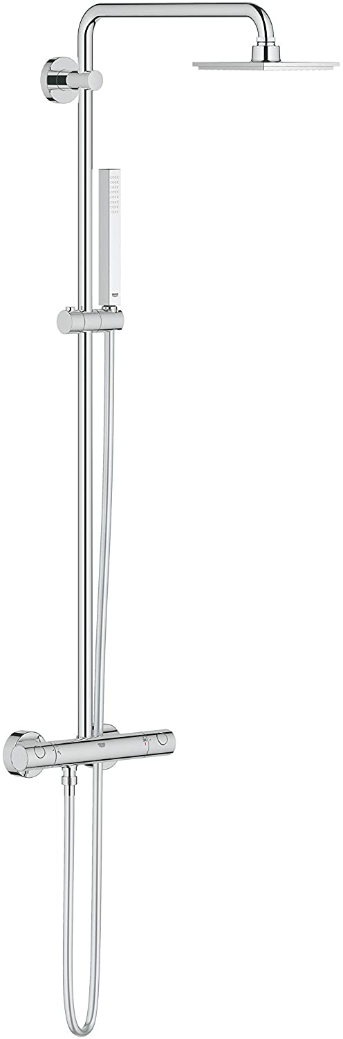 Grohe Euphoria Thermostatic Shower Mixer System 27932000 Head-Jet Shower Handle, 145 Technology, Chrome, Size 152 x 152 mm