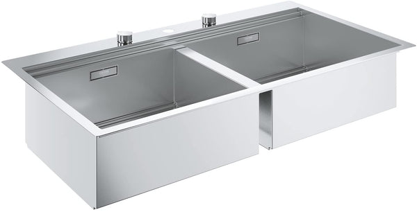 Grohe 31552SD0í«ÌÎ_K200í«ÌÎ_| Kitchen Stainless Steel Sink with Drain Board, Stainless Steel