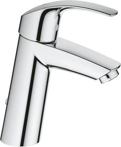 GROHE 23323001 Eurosmart Basin Tap with Retractable Chain, Medium High Spout