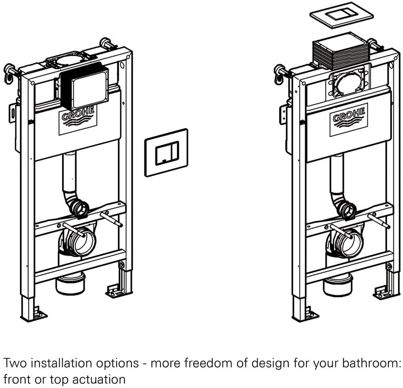 GROHE 38888000 1 m 4-inch Rapid SL WC Frame includes Skate Cosmo Wall Plate and GROHE Fresh