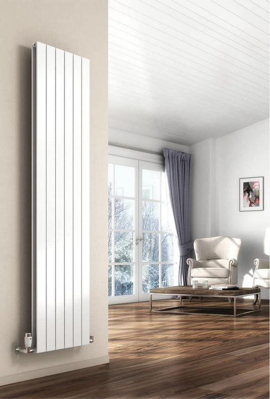 Reina Flat Steel White Vertical Designer Radiator 1600mm x 292mm Single Panel