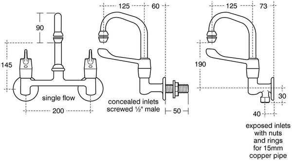 Armitage Shanks S8210AA Markwik wall mounted mixer tap